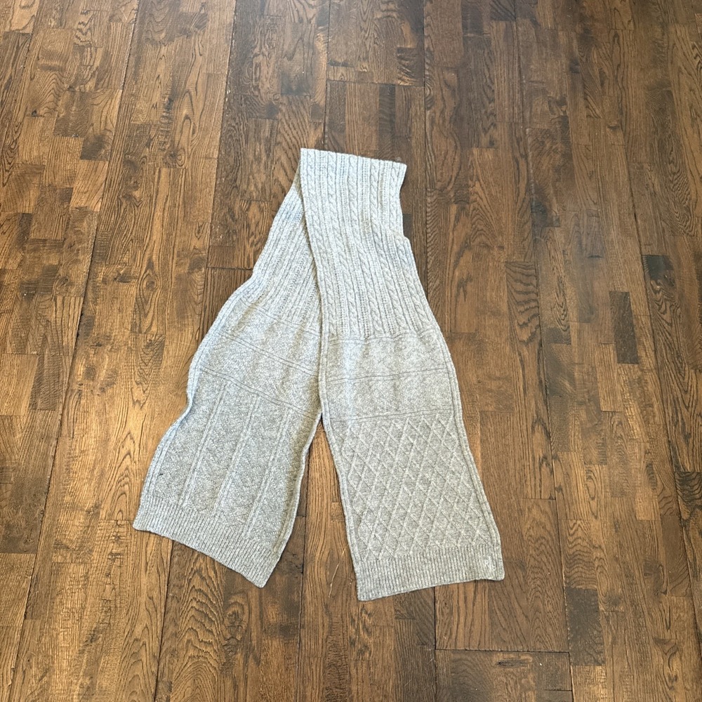 Lauren Ralph Lauren Scarf Gray Lambswool Rabbit Hair Knit Pattern 60in